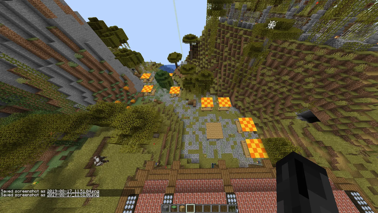 The Peaceful Vanilla Club Marketplace seen from above in a screenshot dated August 2019